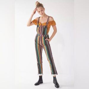 BDG Women’s Medium Multicolor Marcy Striped Overalls